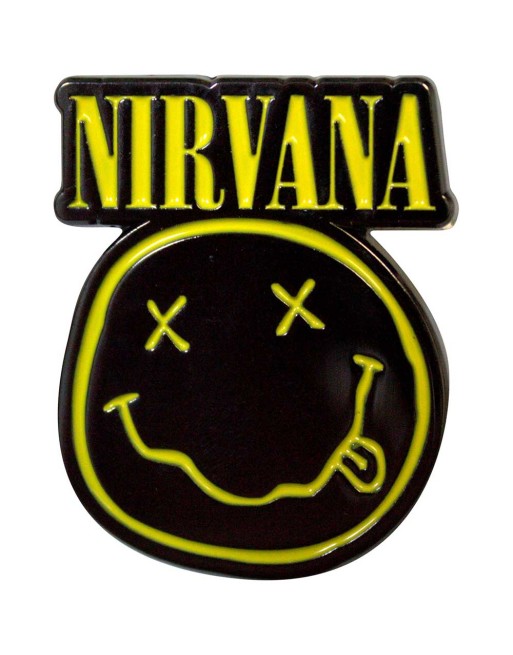 Nirvana - Logo & Happy Face Cut Out - Pin