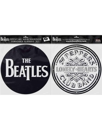 The Beatles - Drop T Logo & Sgt Pepper Drum - Platenspeler Slipmat